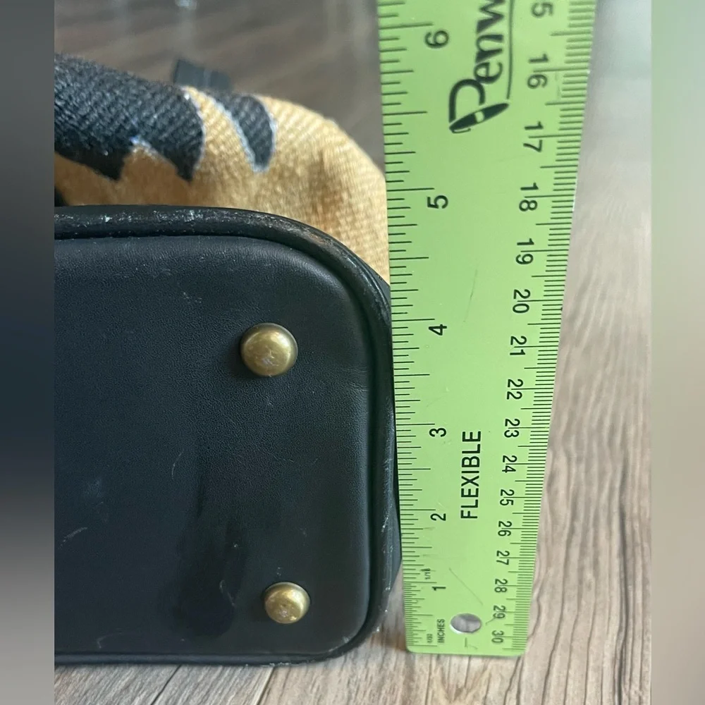 Kilim Black and Tan Tapestry Small Backpack with Black Leather Trim - Picture 10 of 16